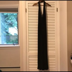 Sexy open back black dress